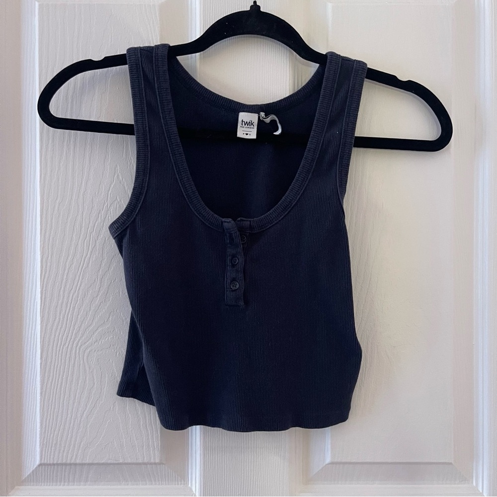 Twik Navy Buttoned Tank Top